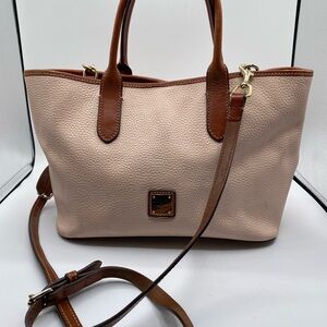 Dooney & Bourke Cream and Brown Satchel
